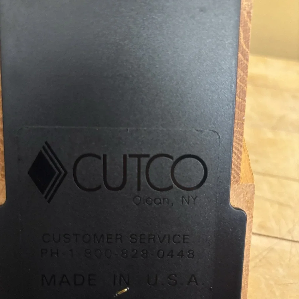 CUTCO 8 Slot Solid Wood‎ Honey Oak Knife Block Holder Made in USA Vtg